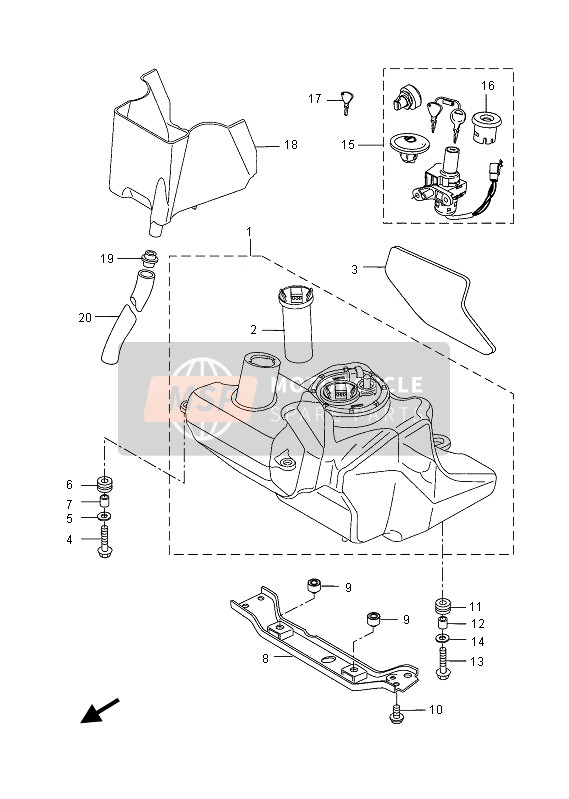 Yamaha VP250 2013 TANK für ein 2013 Yamaha VP250